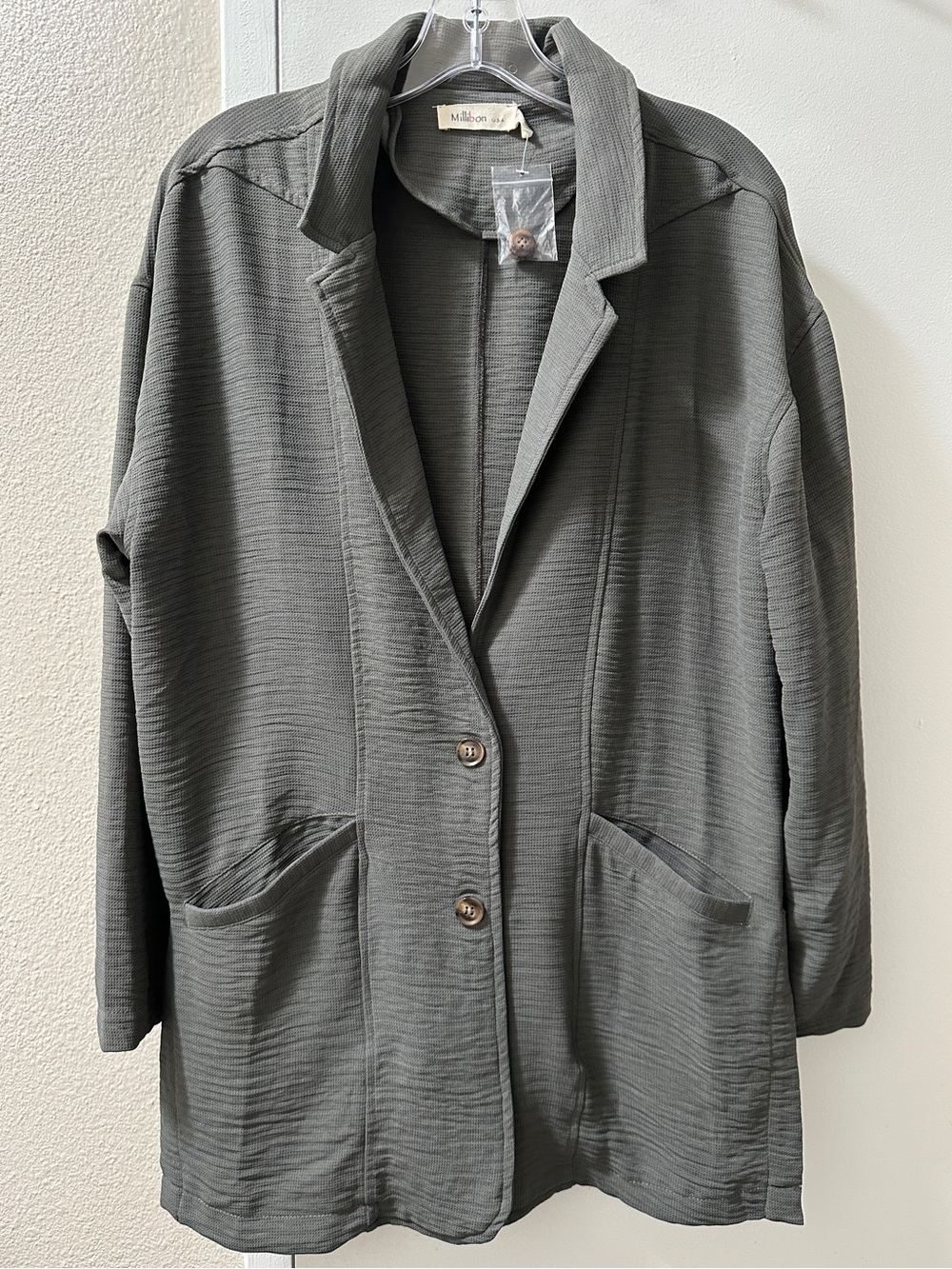 Millibon Olive Knit Blazer Jacket
